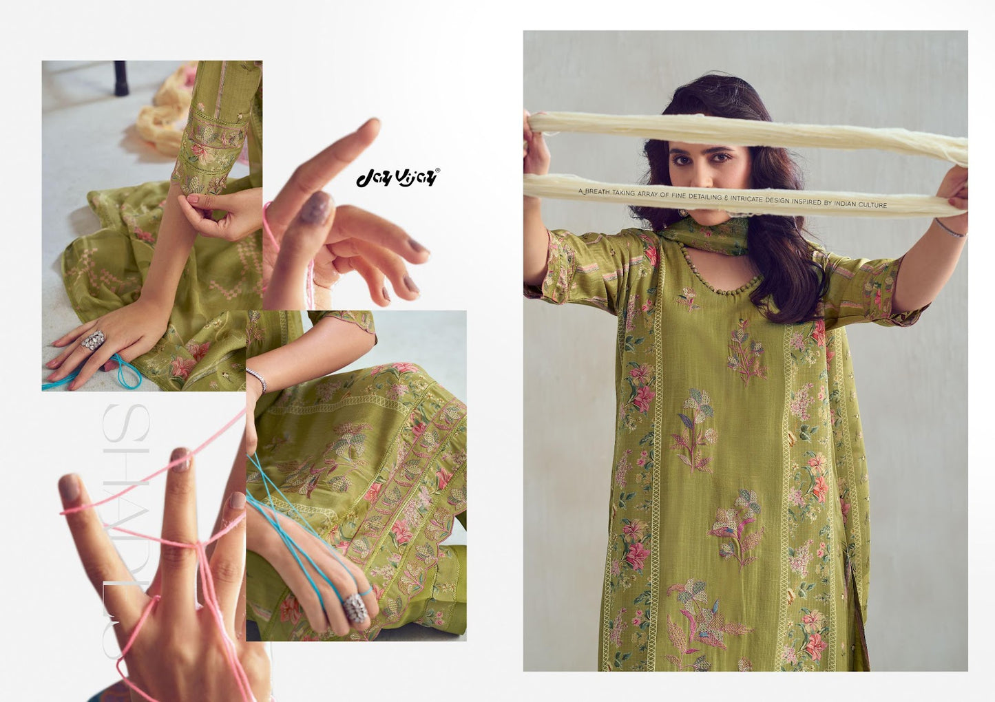 Dhaage Jay Vijay Moga Silk Pant Style Suits Wholesale