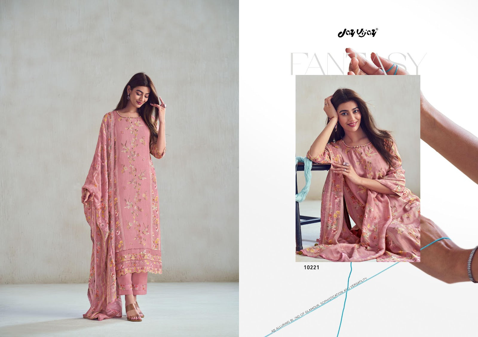 Dhaage Jay Vijay Moga Silk Pant Style Suits Wholesale