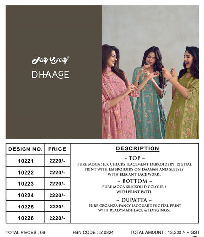 Dhaage Jay Vijay Moga Silk Pant Style Suits Wholesale