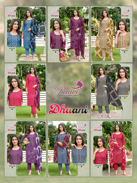 Dhaani Paavi Readymade Pant Style Suits Wholesale Price