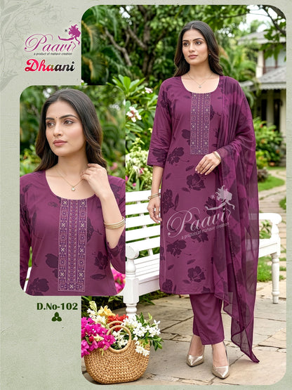 Dhaani Paavi Readymade Pant Style Suits Wholesale Price