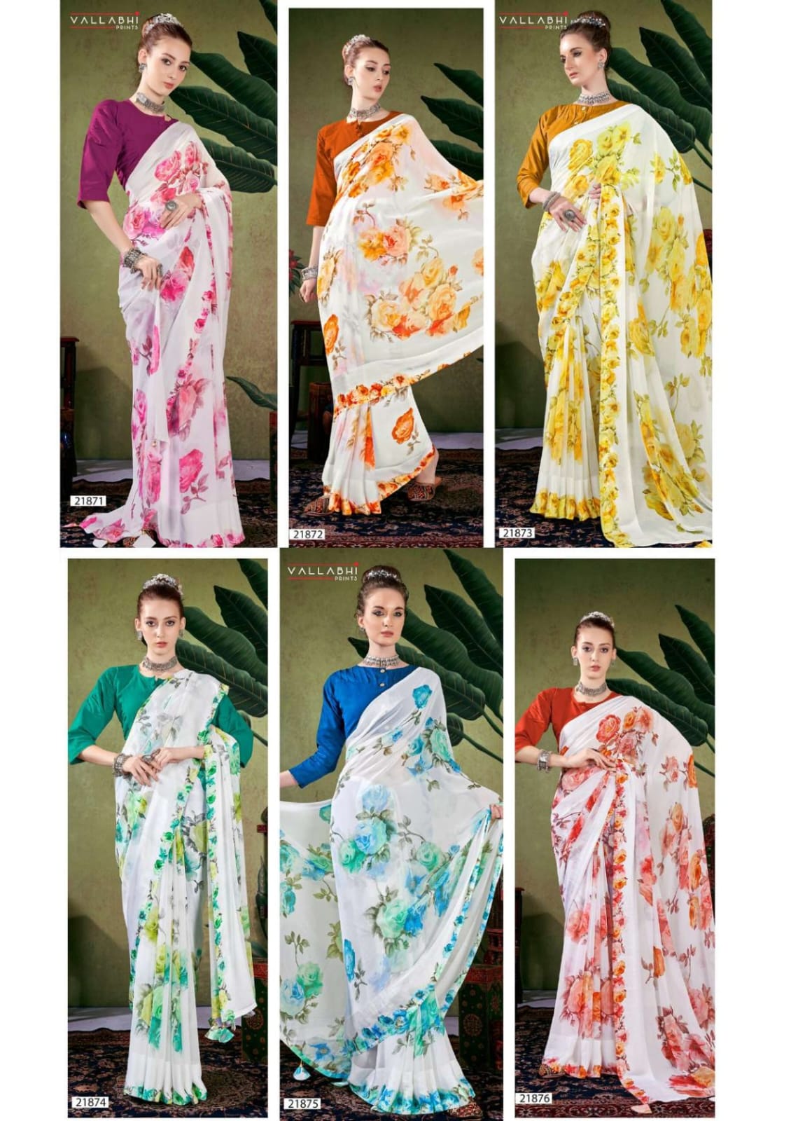 Dhaani Vallabhi Prints Georgette Sarees Wholesaler Ahmedabad