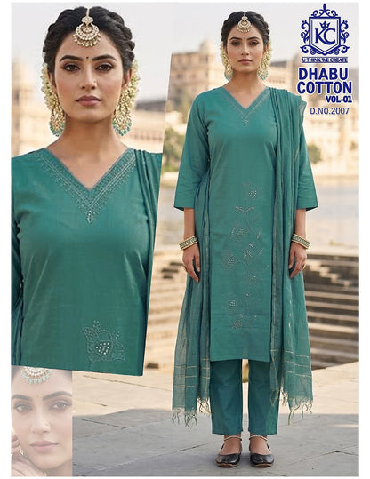 Dhabu Cotton Vol 1 Kcf Readymade Pant Style Suits Exporter