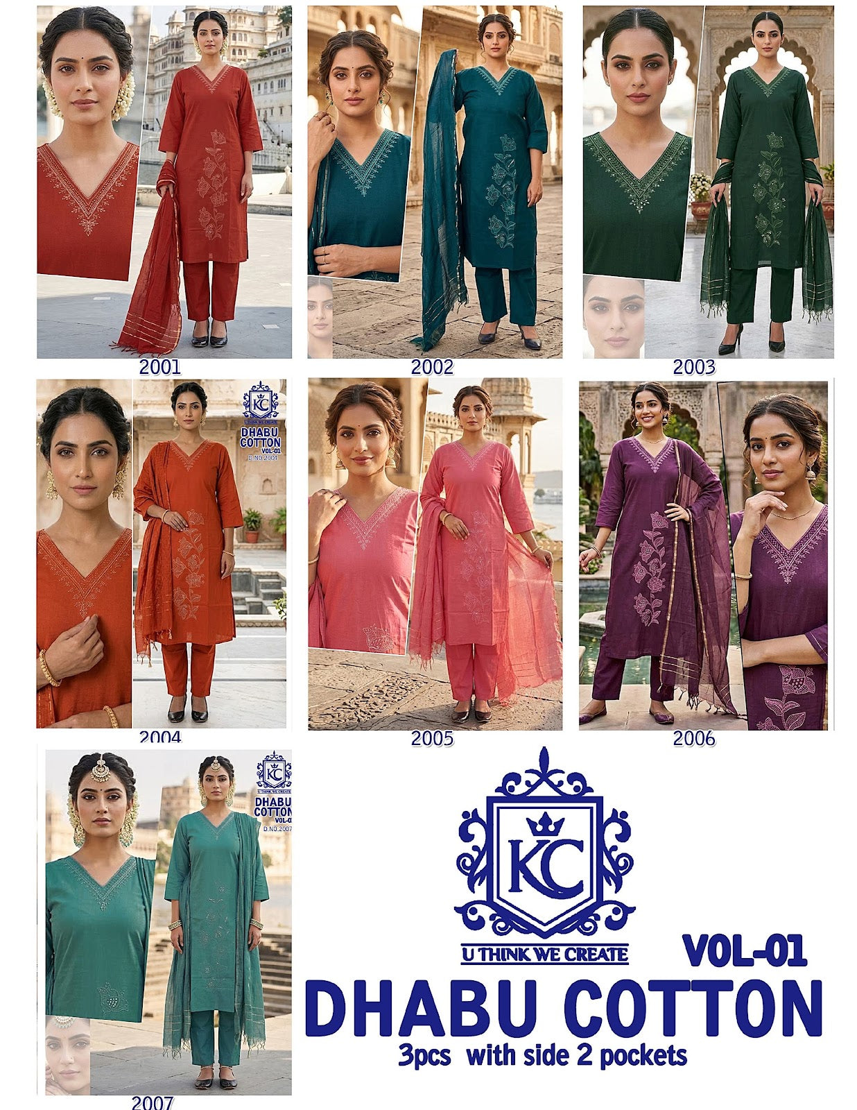 Dhabu Cotton Vol 1 Kcf Readymade Pant Style Suits Exporter