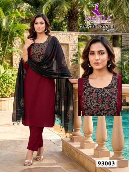 Dhabu Cotton Vol 3 Mayra Readymade Pant Style Suits Supplier Gujarat