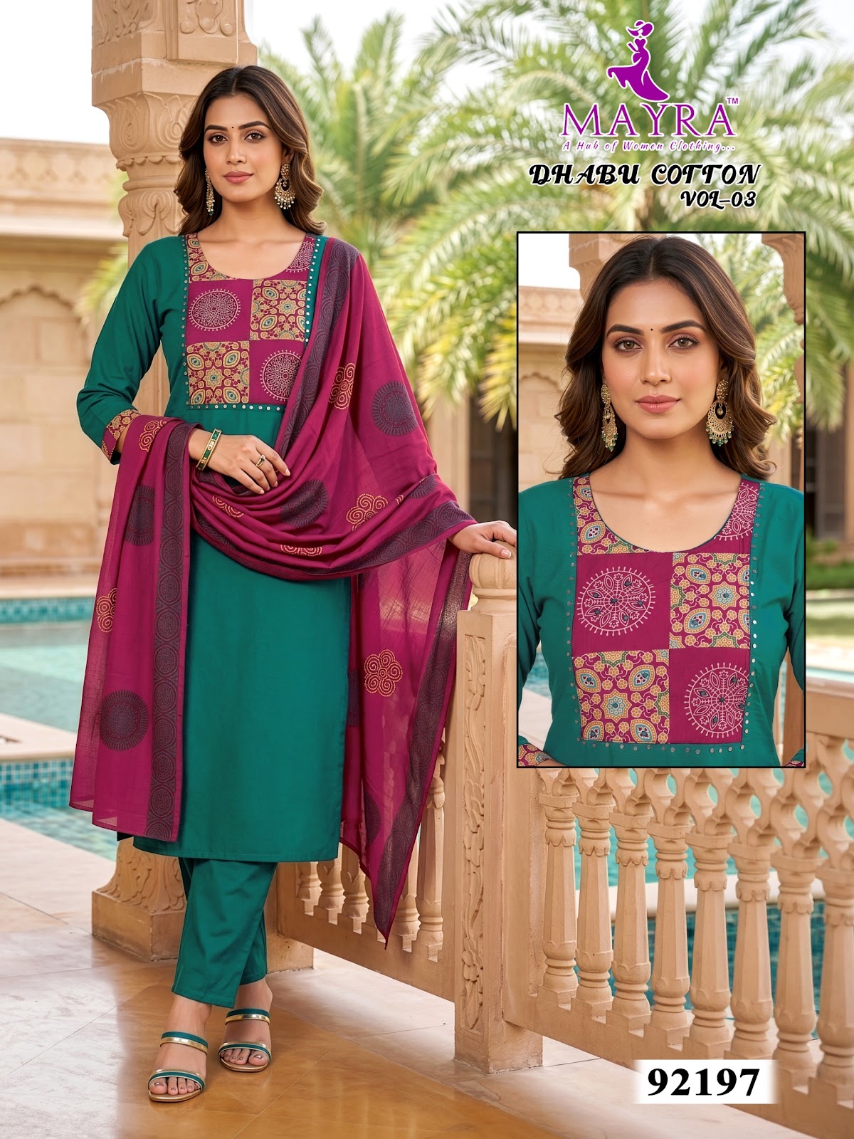 Dhabu Cotton Vol 3 Mayra Readymade Pant Style Suits Supplier Gujarat