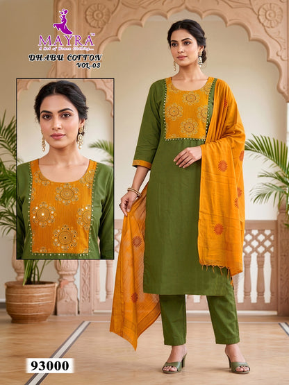 Dhabu Cotton Vol 3 Mayra Readymade Pant Style Suits Supplier Gujarat