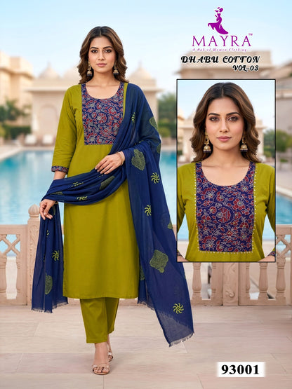 Dhabu Cotton Vol 3 Mayra Readymade Pant Style Suits Supplier Gujarat