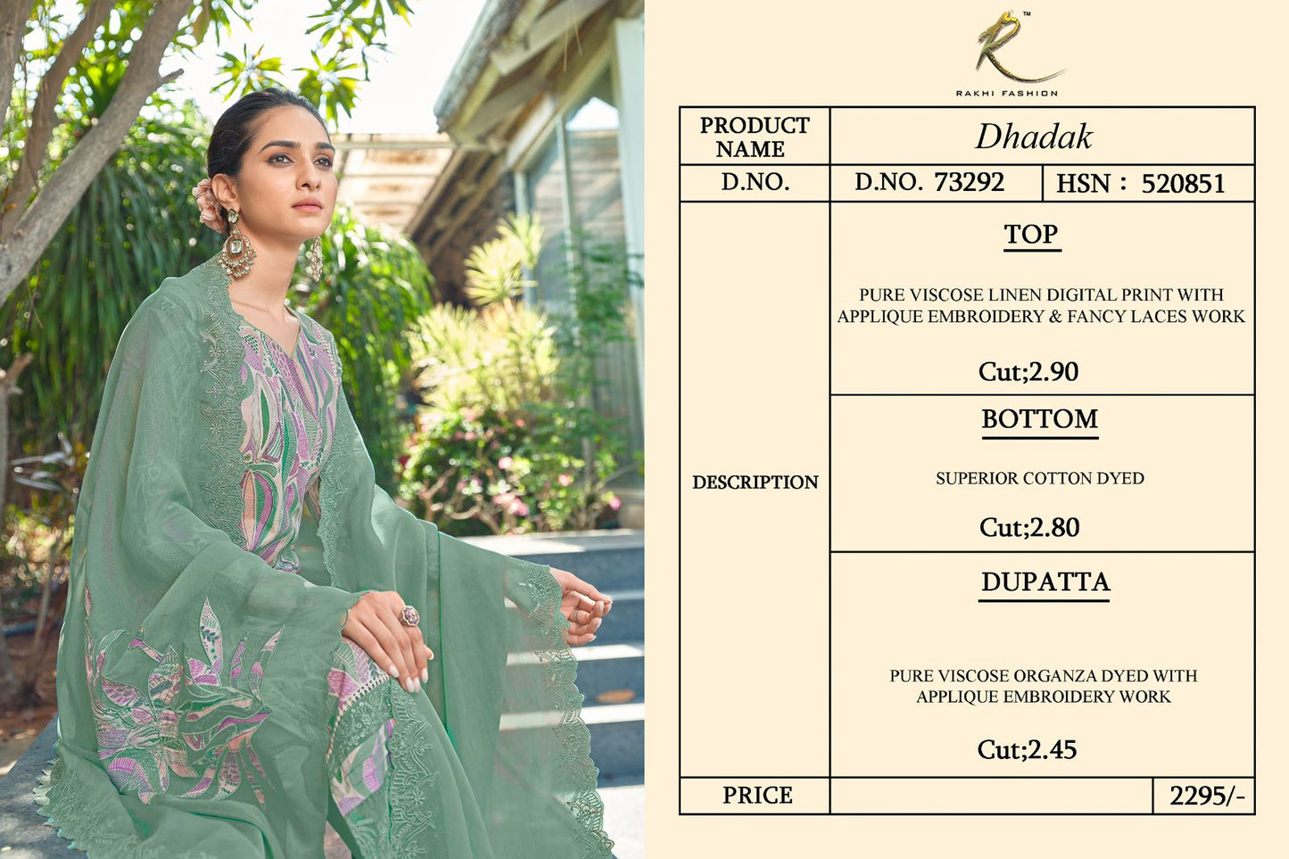 Dhadak Rakhi Fashion Pure Viscose Pant Style Suits Wholesale Rate