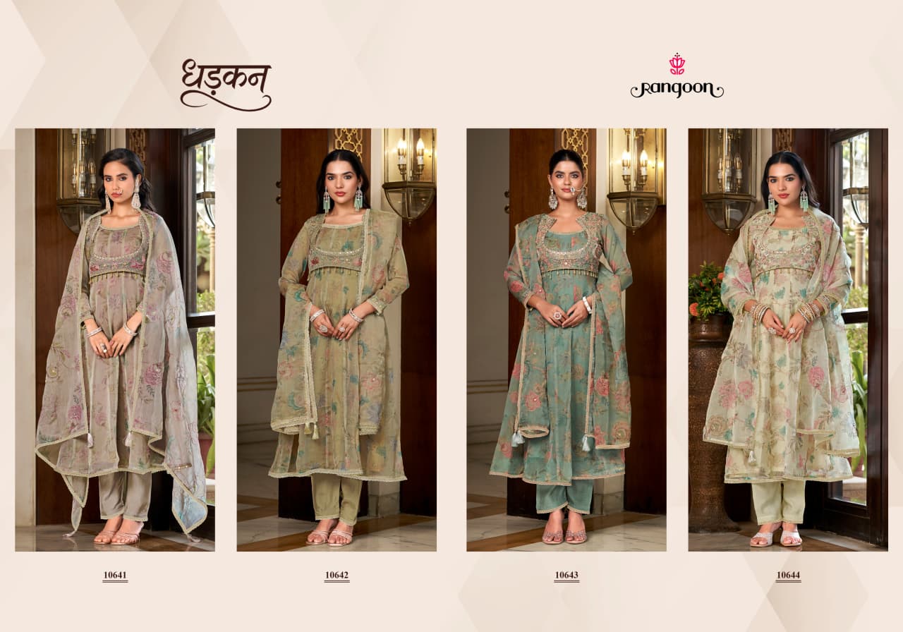 Dhadkan Rangoon Viscose Readymade Anarkali Suits Manufacturer India