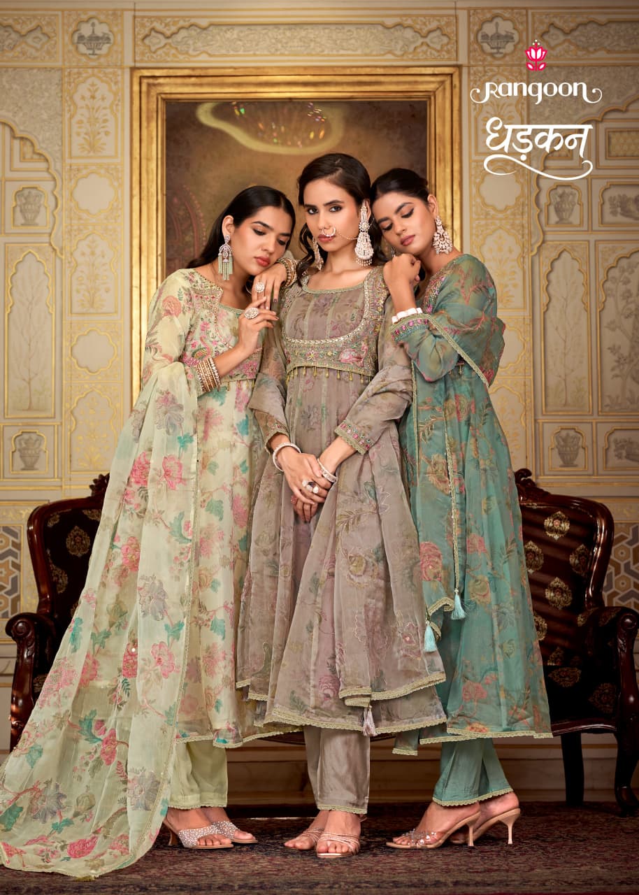 Dhadkan Rangoon Viscose Readymade Anarkali Suits Manufacturer India
