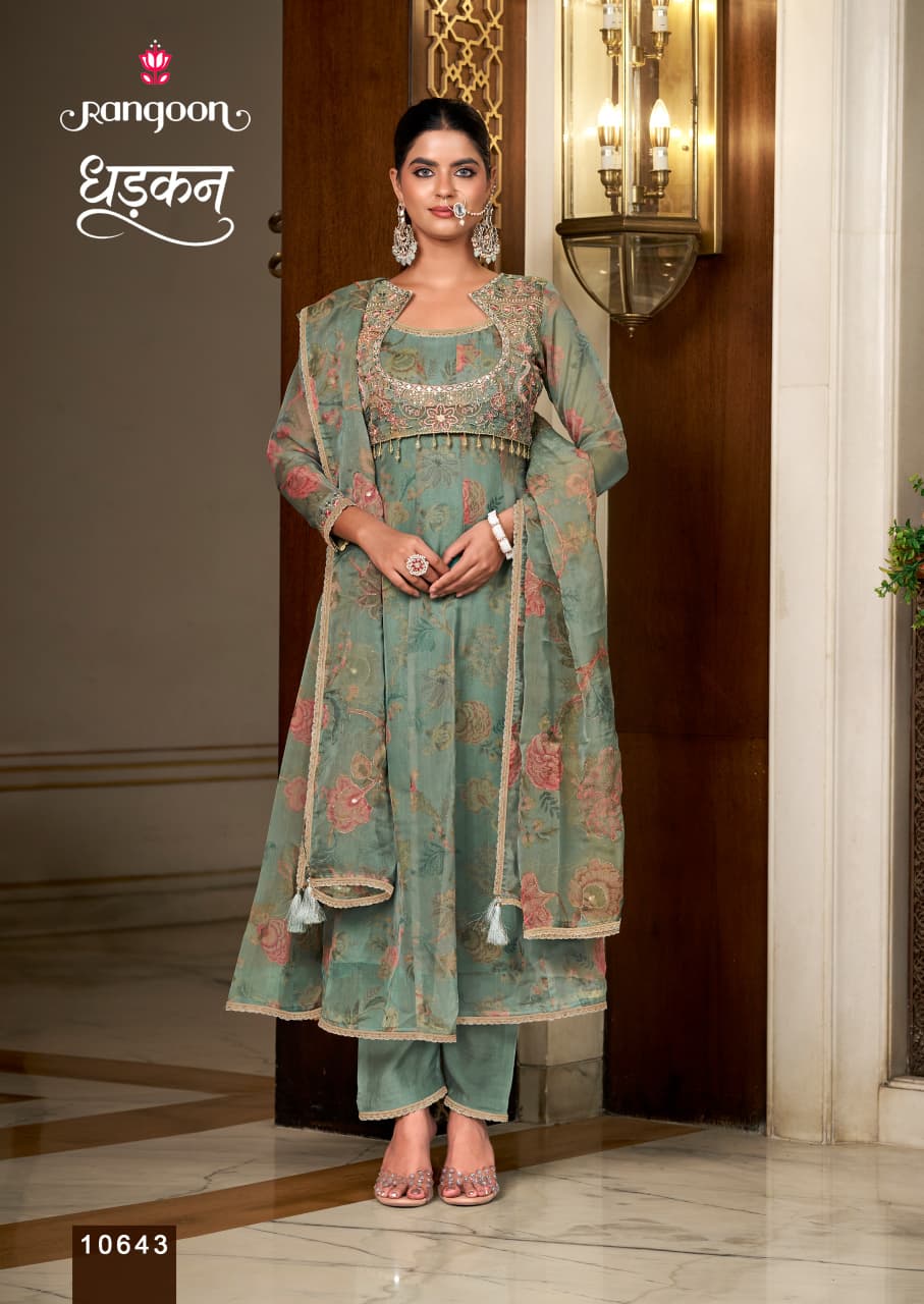 Dhadkan Rangoon Viscose Readymade Anarkali Suits Manufacturer India