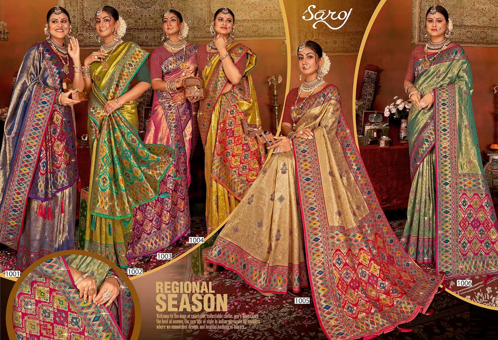 Dhadkan Tissue Saroski Vol 3 Saroj Tissue Silk Sarees Manufacturer Ahmedabad