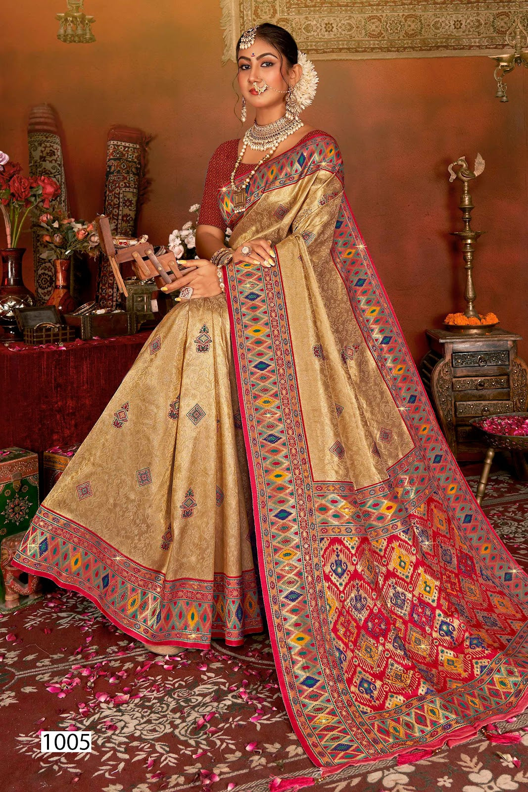 Dhadkan Tissue Saroski Vol 3 Saroj Tissue Silk Sarees Manufacturer Ahmedabad