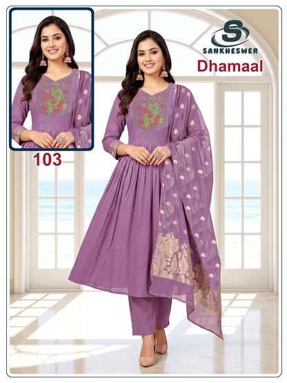 Dhamaal Sankheswer Chanderi Readymade Anarkali Suits Supplier Gujarat