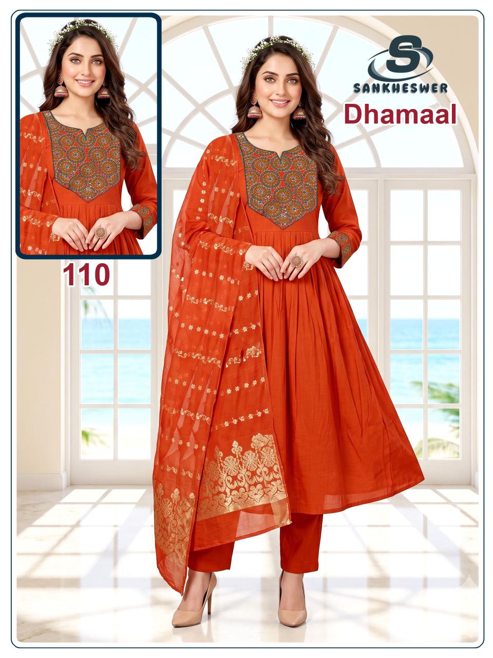 Dhamaal Sankheswer Chanderi Readymade Anarkali Suits Supplier Gujarat