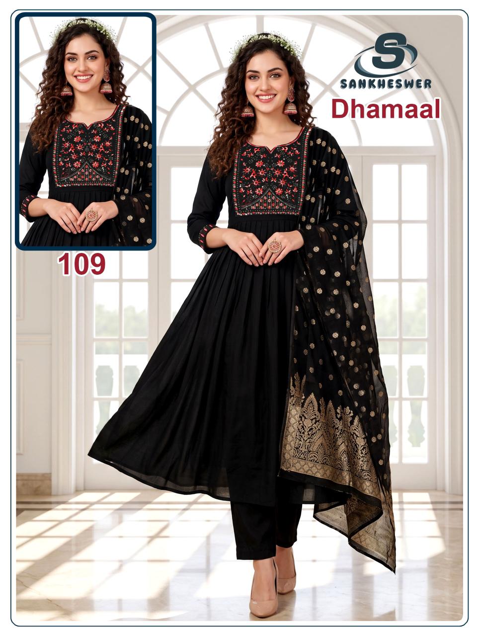Dhamaal Sankheswer Chanderi Readymade Anarkali Suits Supplier Gujarat