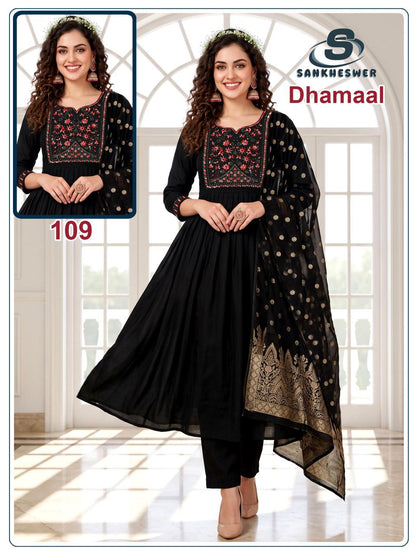 Dhamaal Sankheswer Chanderi Readymade Anarkali Suits Supplier Gujarat