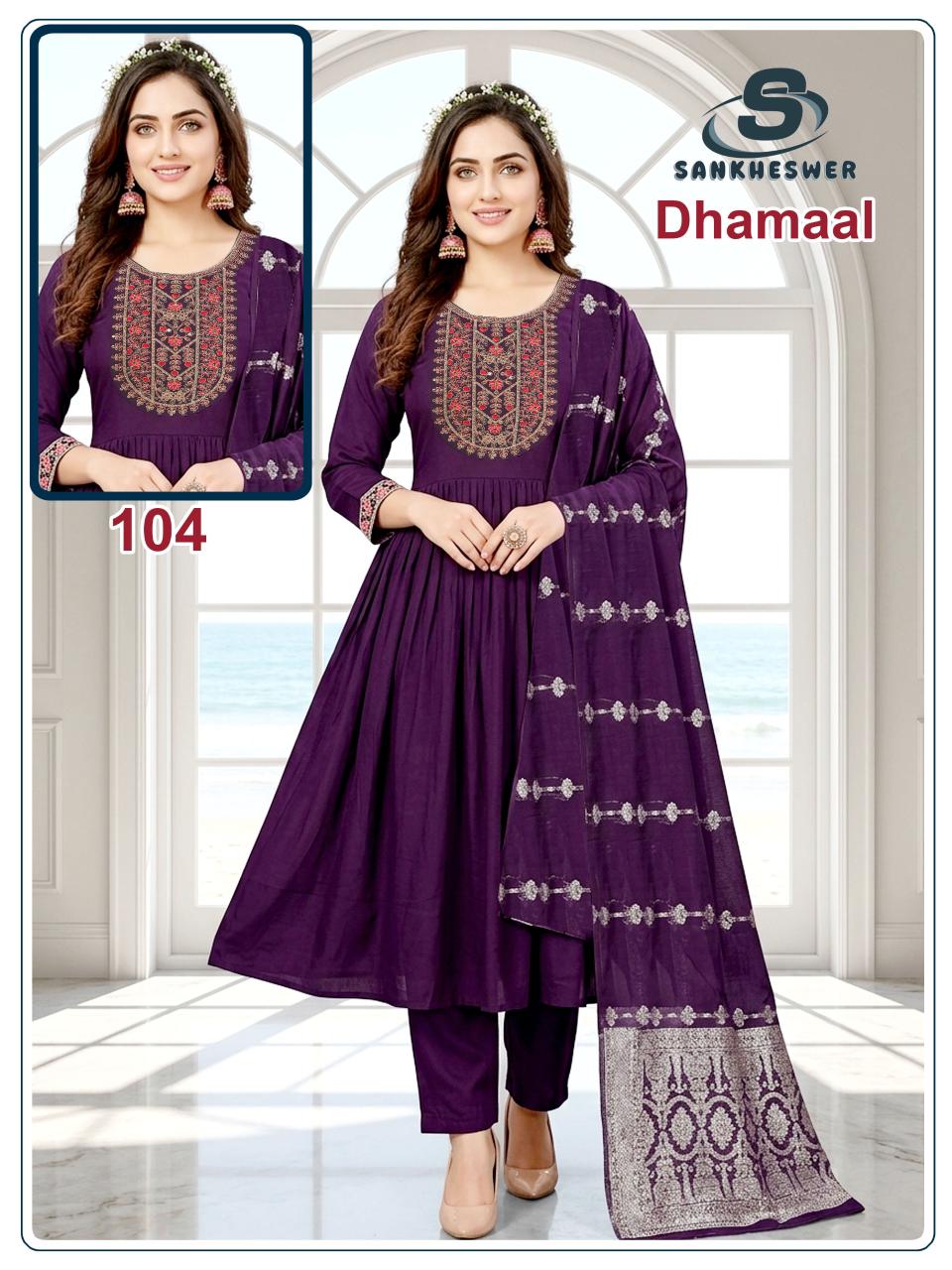 Dhamaal Sankheswer Chanderi Readymade Anarkali Suits Supplier Gujarat