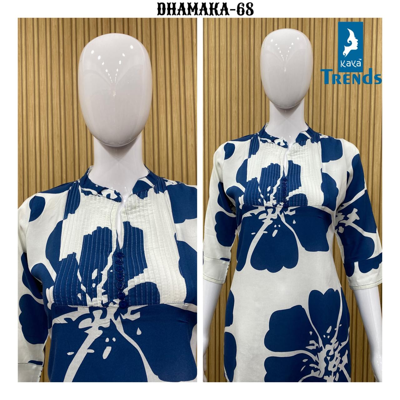 Dhamaka 65-74 Kaya Rayon Short Kurtis Supplier India