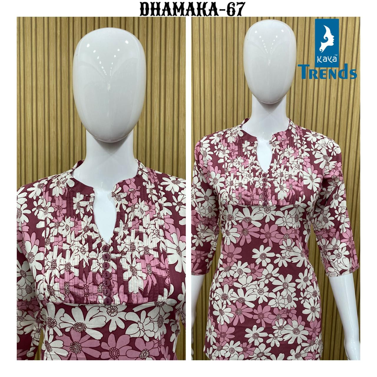 Dhamaka 65-74 Kaya Rayon Short Kurtis Supplier India