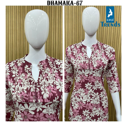 Dhamaka 65-74 Kaya Rayon Short Kurtis Supplier India