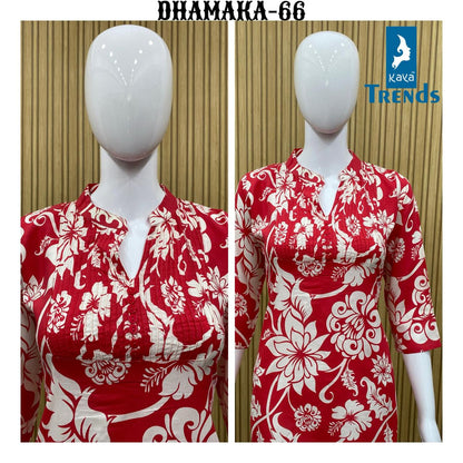 Dhamaka 65-74 Kaya Rayon Short Kurtis Supplier India