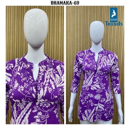 Dhamaka 65-74 Kaya Rayon Short Kurtis Supplier India