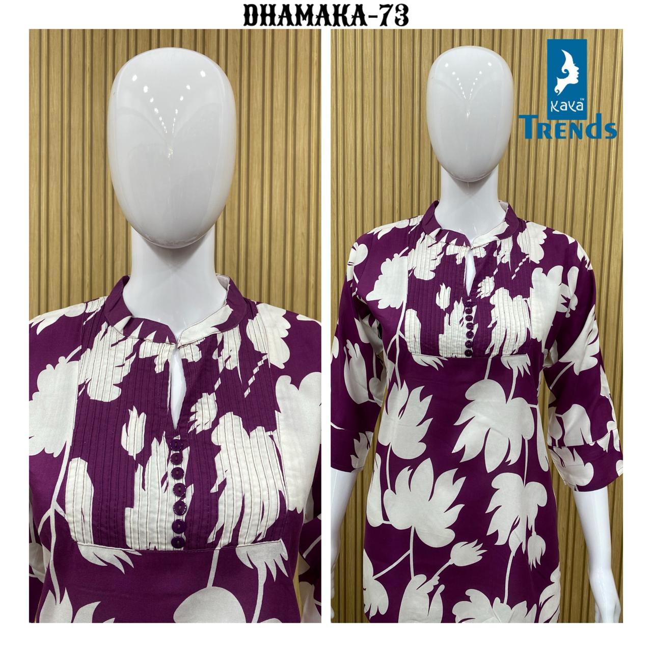 Dhamaka 65-74 Kaya Rayon Short Kurtis Supplier India