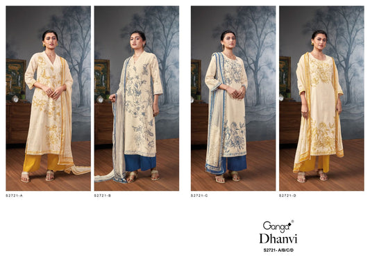 Dhanvi 2721 Ganga Premium Cotton Plazzo Style Suits Manufacturer Gujarat