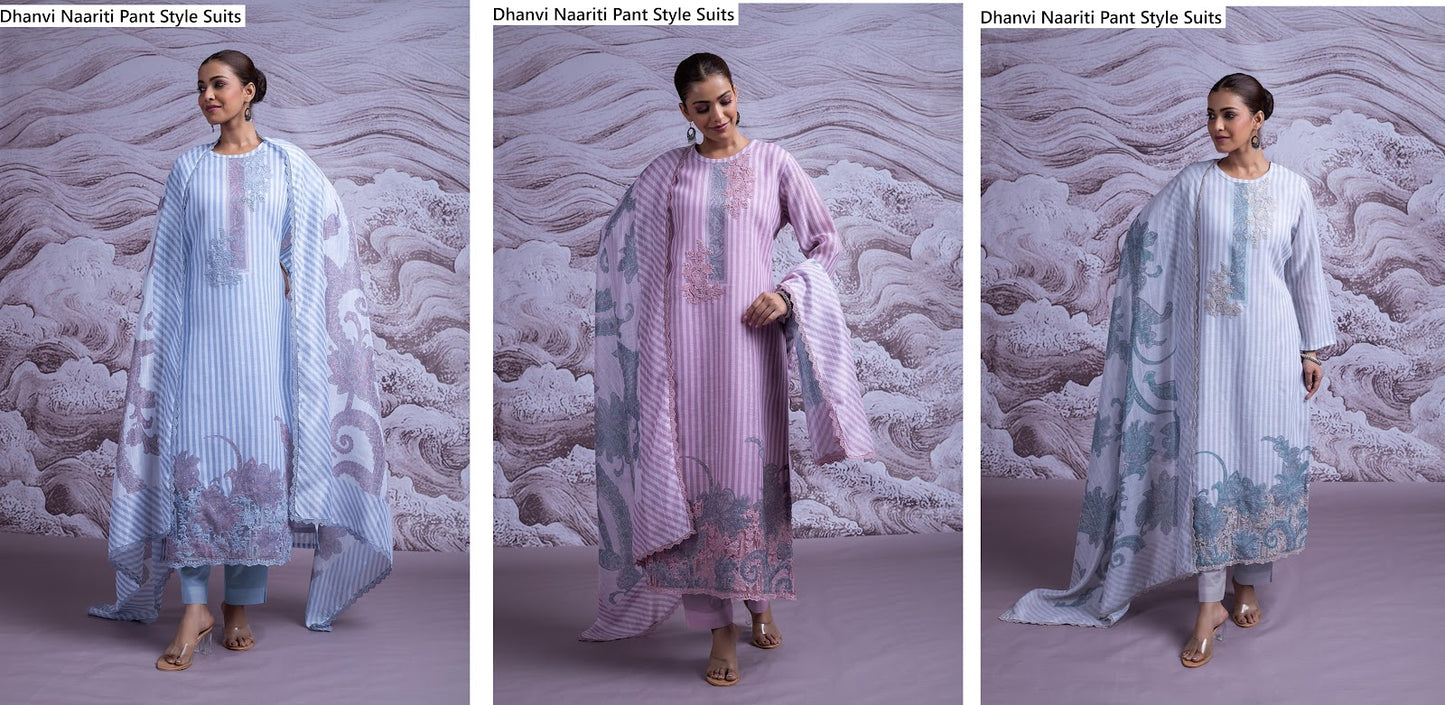 Dhanvi Naariti Linen Pant Style Suits Wholesaler Ahmedabad