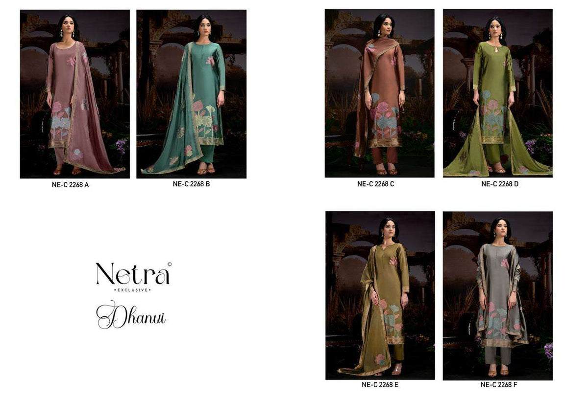 Dhanvi Netra Woven Silk Pant Style Suits Manufacturer Ahmedabad