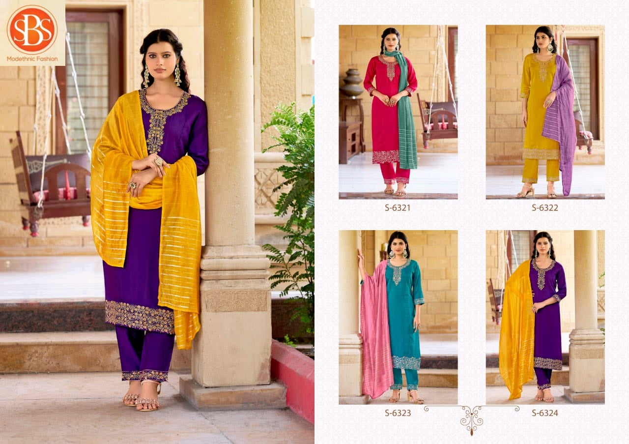Dhara Sbs Roman Silk Readymade Pant Style Suits Exporter Gujarat