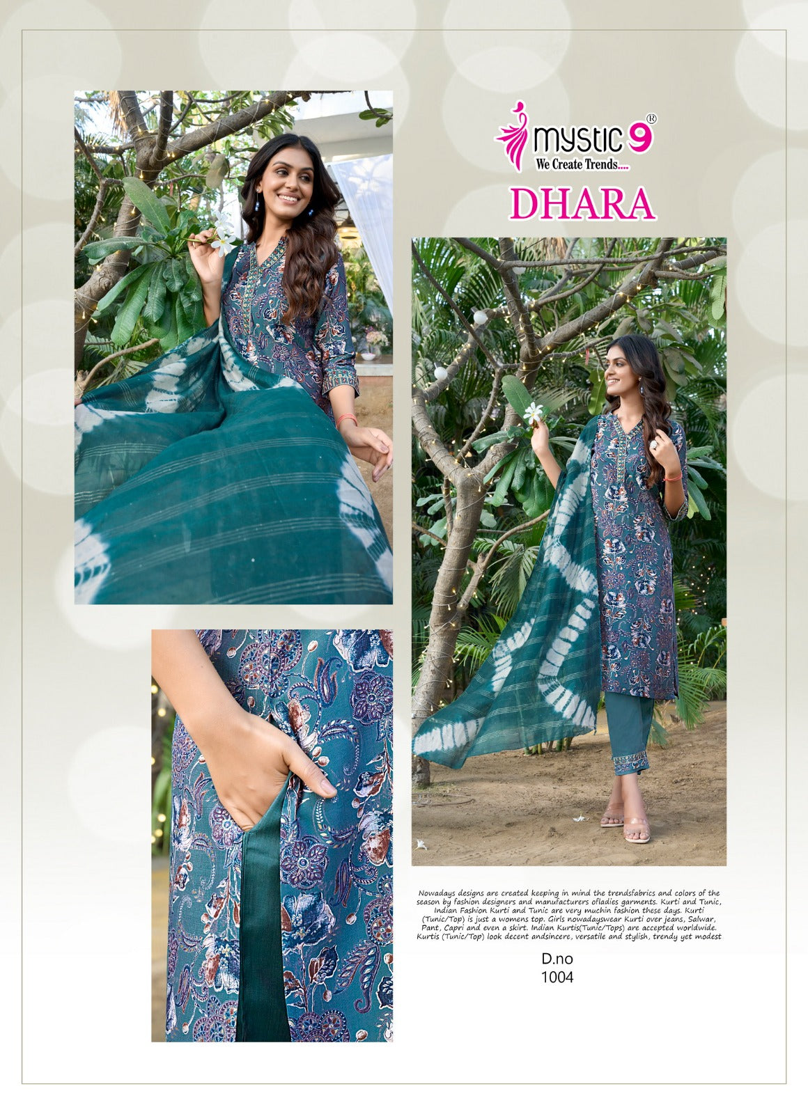 Dhara Vol 1 Mystic 9 Vetican Readymade Pant Style Suits Exporter