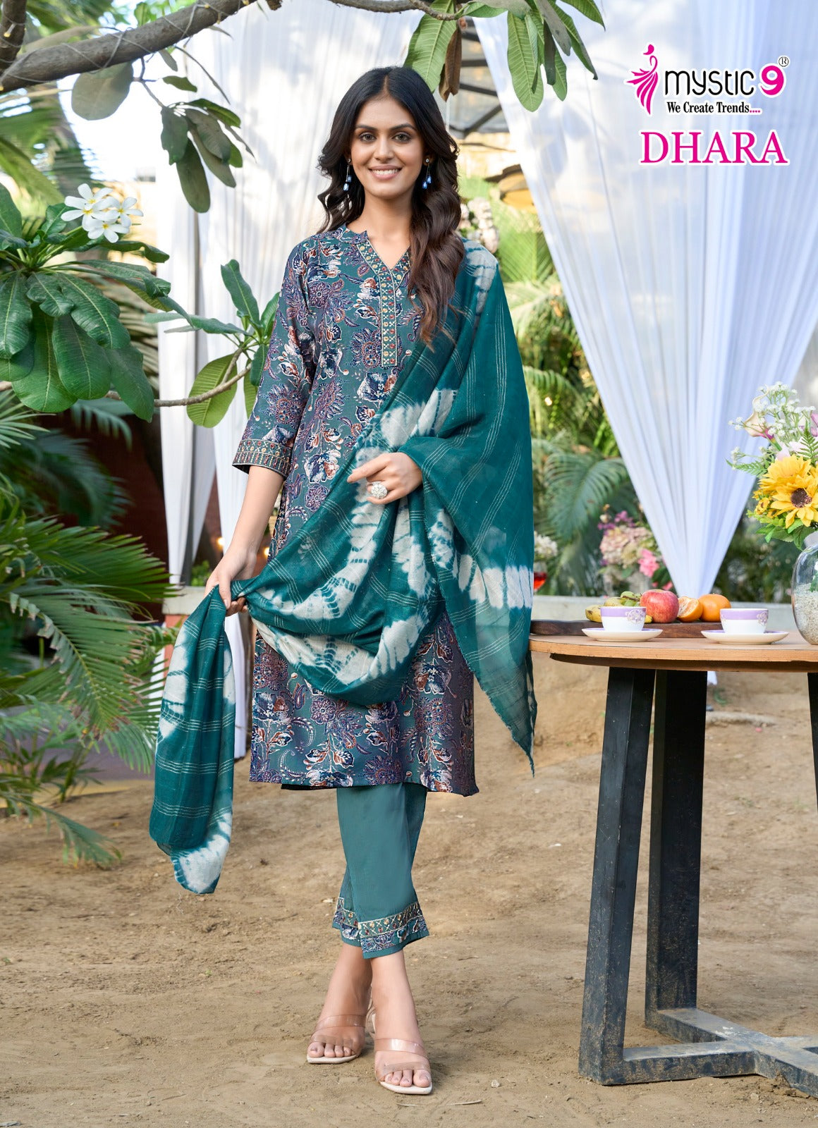 Dhara Vol 1 Mystic 9 Vetican Readymade Pant Style Suits Exporter