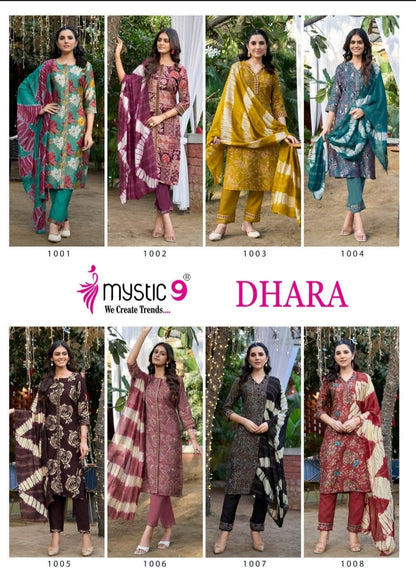 Dhara Vol 1 Mystic 9 Vetican Readymade Pant Style Suits Exporter
