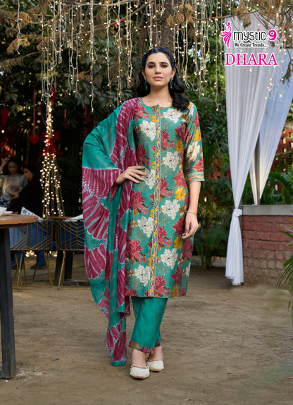 Dhara Vol 1 Mystic 9 Vetican Readymade Pant Style Suits Exporter