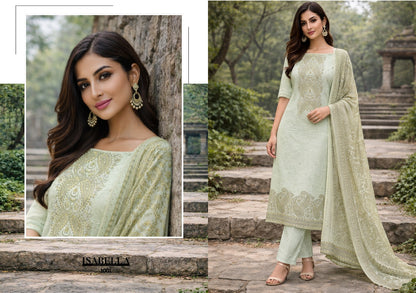 Dhara Yesfab Isabella Cambric Pant Style Suits Manufacturer India