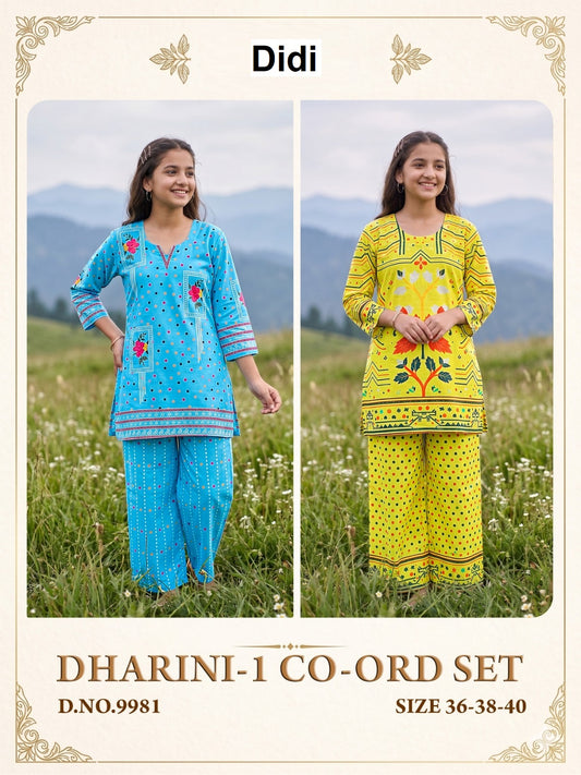 Dharini 1 Dn 9981 Didi Rayon Slub Girls Co Ord Set Supplier Ahmedabad