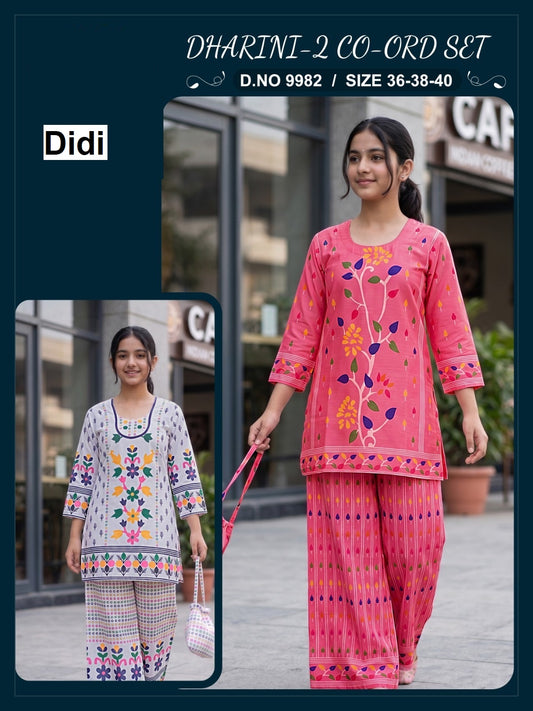Dharini 2 Dn 9982 Didi Rayon Slub Girls Co Ord Set Manufacturer Ahmedabad