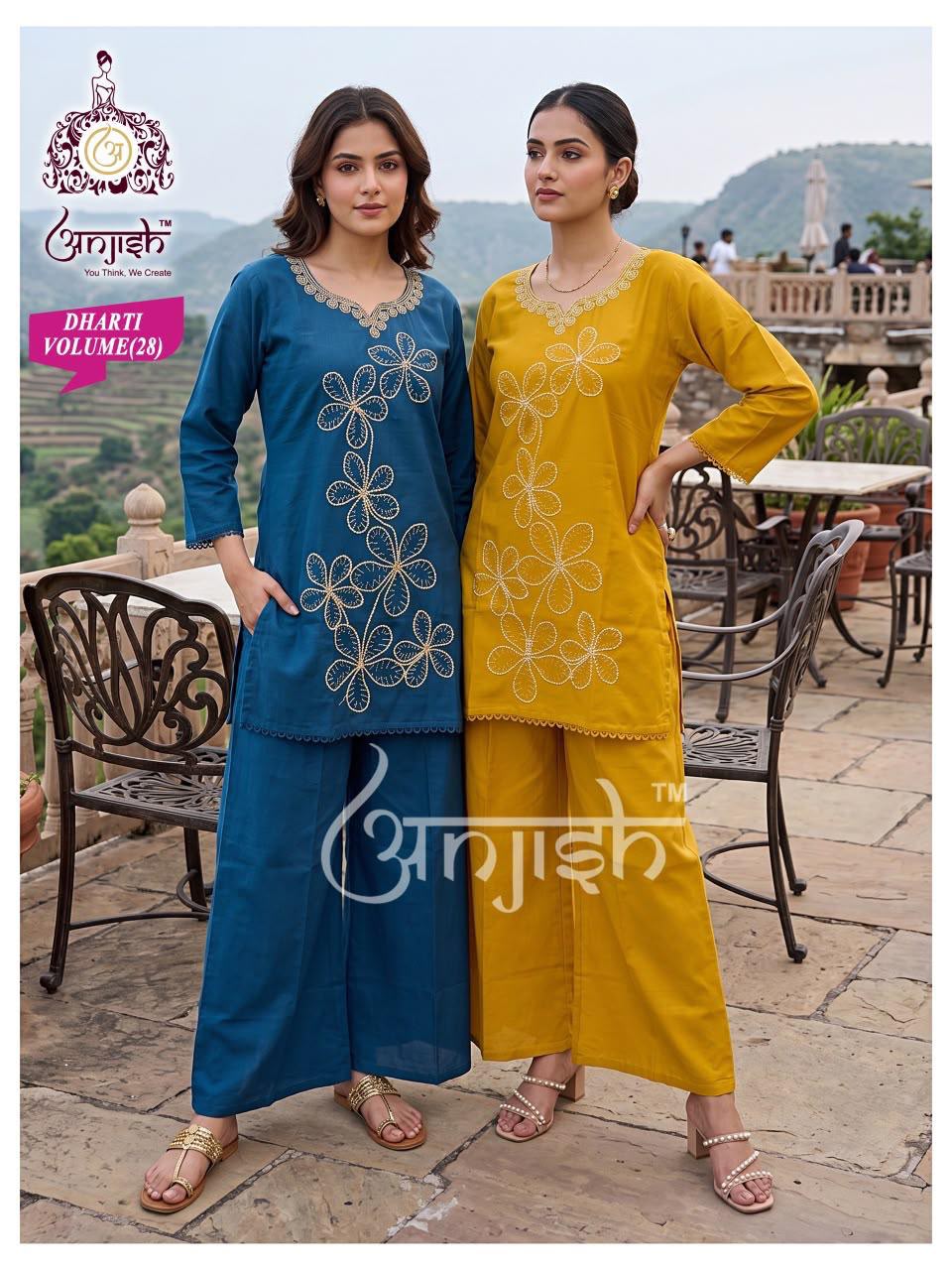 Dharti Anjish Roman Silk Co Ord Set Supplier India