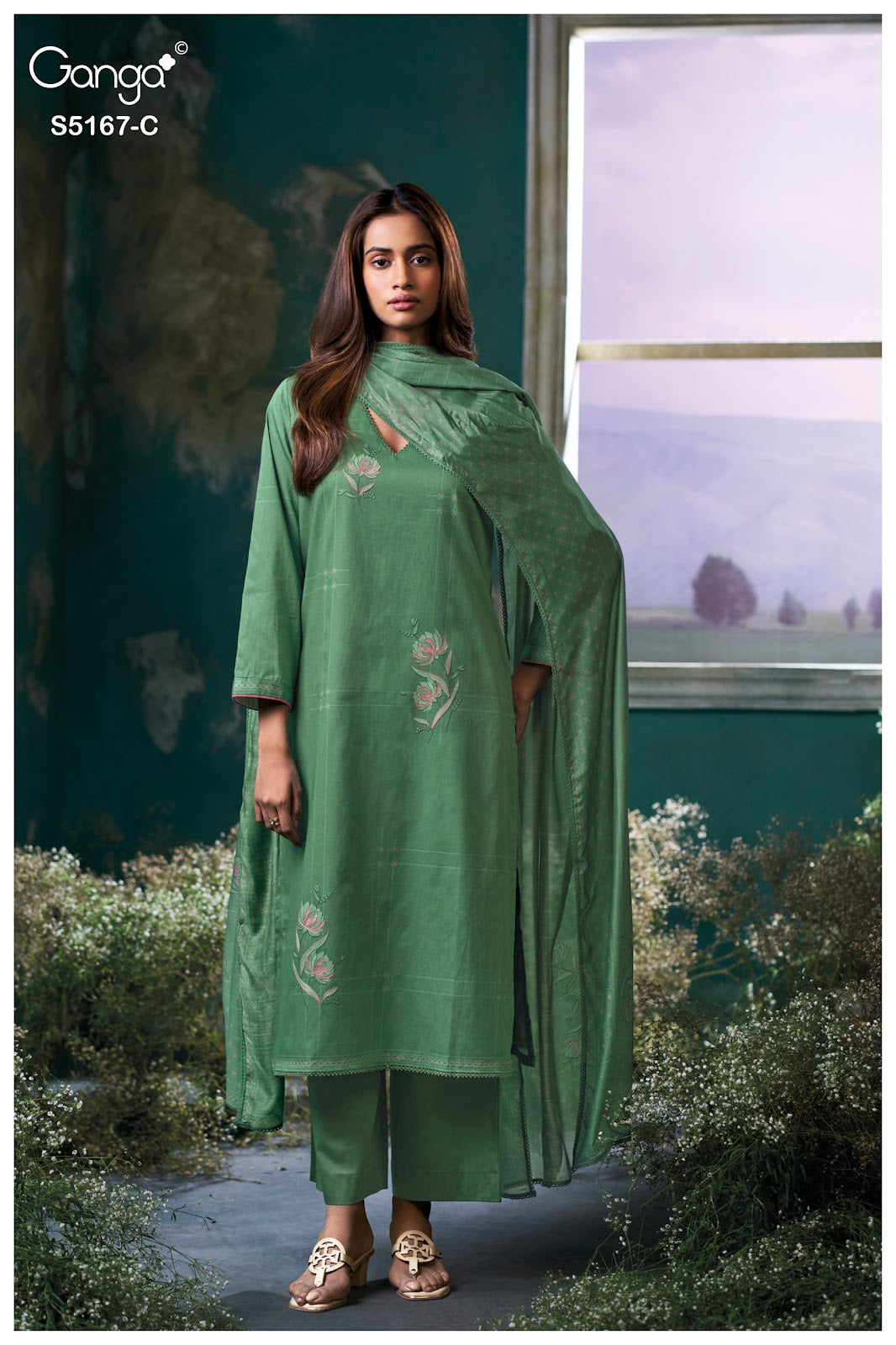 Dhiya S5167 Ganga Corduroy Pant Style Suits Exporter India