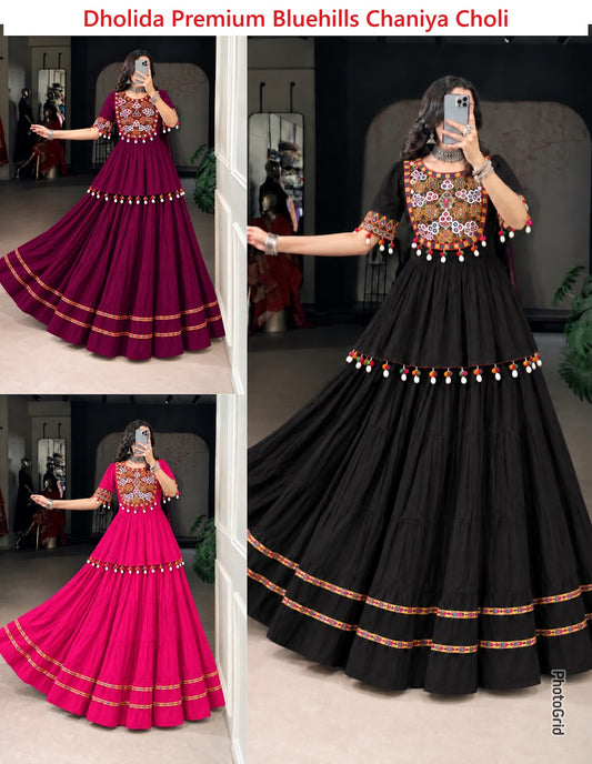 Dholida Premium Bluehills Rayon Chaniya Choli Manufacturer India
