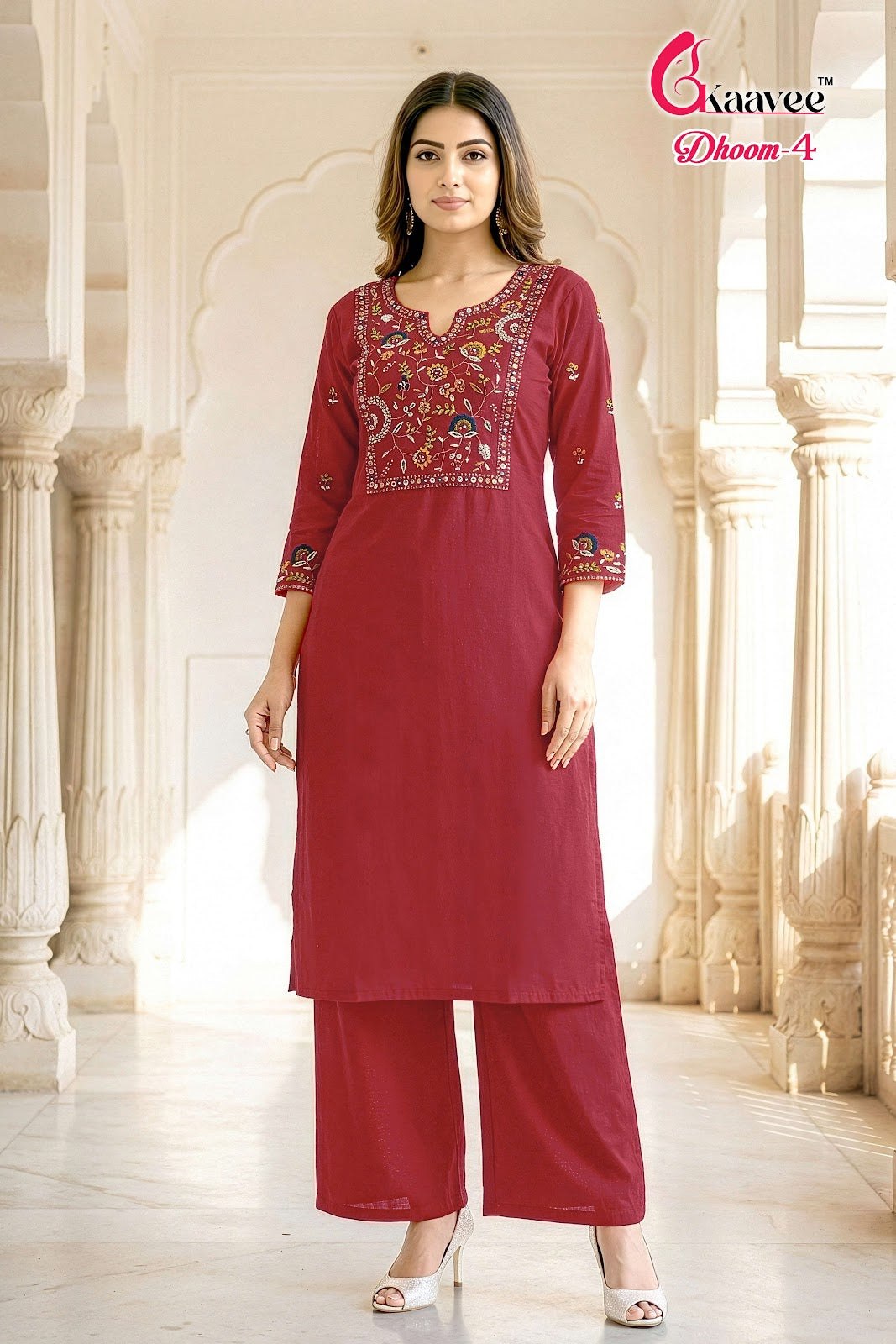 Dhoom 4 Kaavee Cotton Kurti Plazzo Set Exporter Ahmedabad