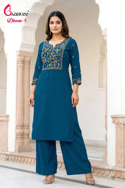 Dhoom 4 Kaavee Cotton Kurti Plazzo Set Exporter Ahmedabad