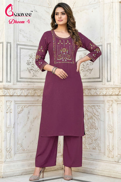 Dhoom 4 Kaavee Cotton Kurti Plazzo Set Exporter Ahmedabad