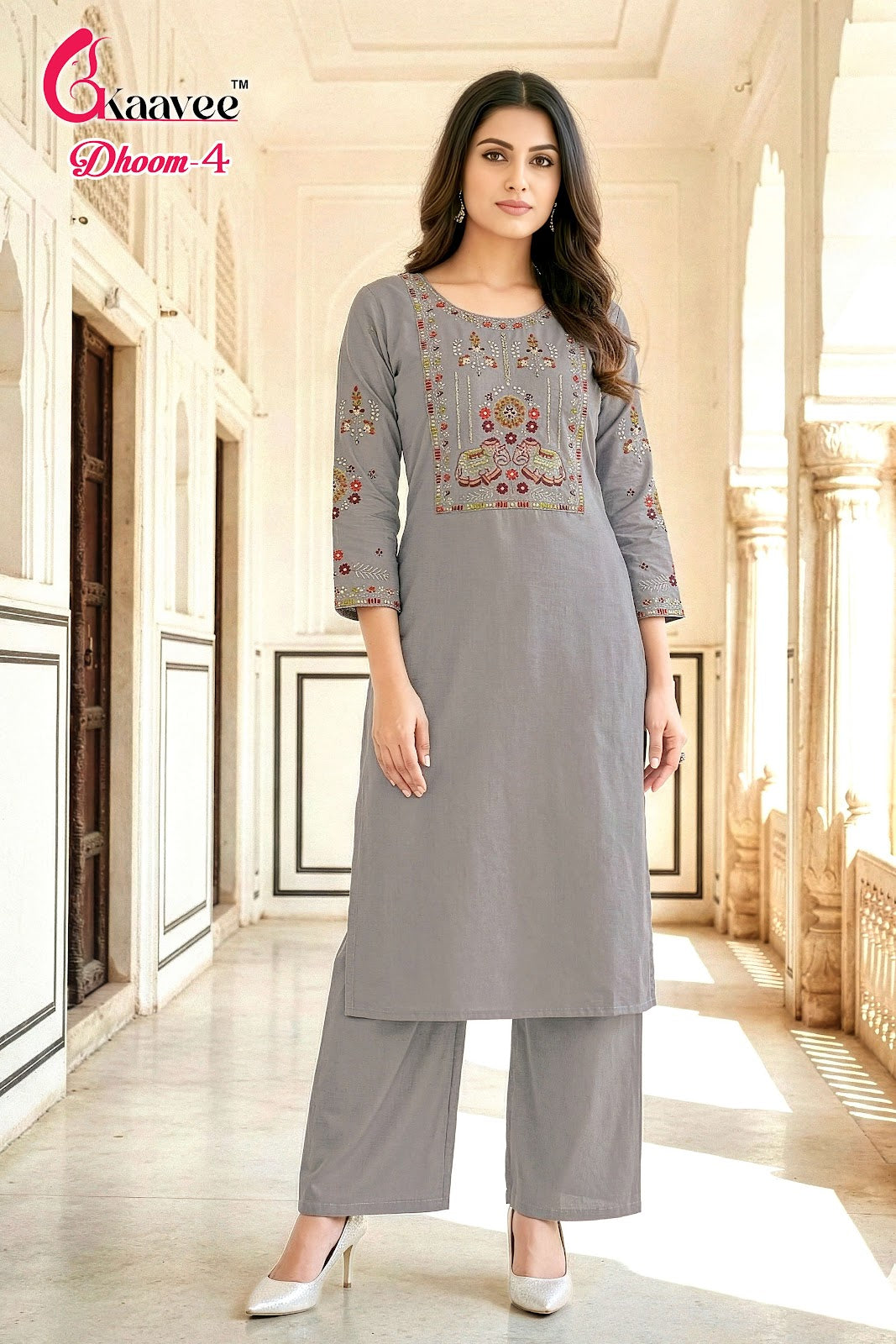 Dhoom 4 Kaavee Cotton Kurti Plazzo Set Exporter Ahmedabad