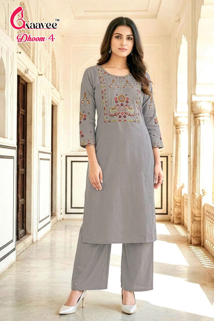 Dhoom 4 Kaavee Cotton Kurti Plazzo Set Exporter Ahmedabad