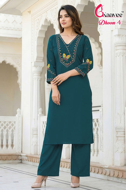 Dhoom 4 Kaavee Cotton Kurti Plazzo Set Exporter Ahmedabad