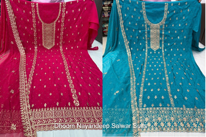 Dhoom Nayandeep Organza Salwar Suits Wholesale Price